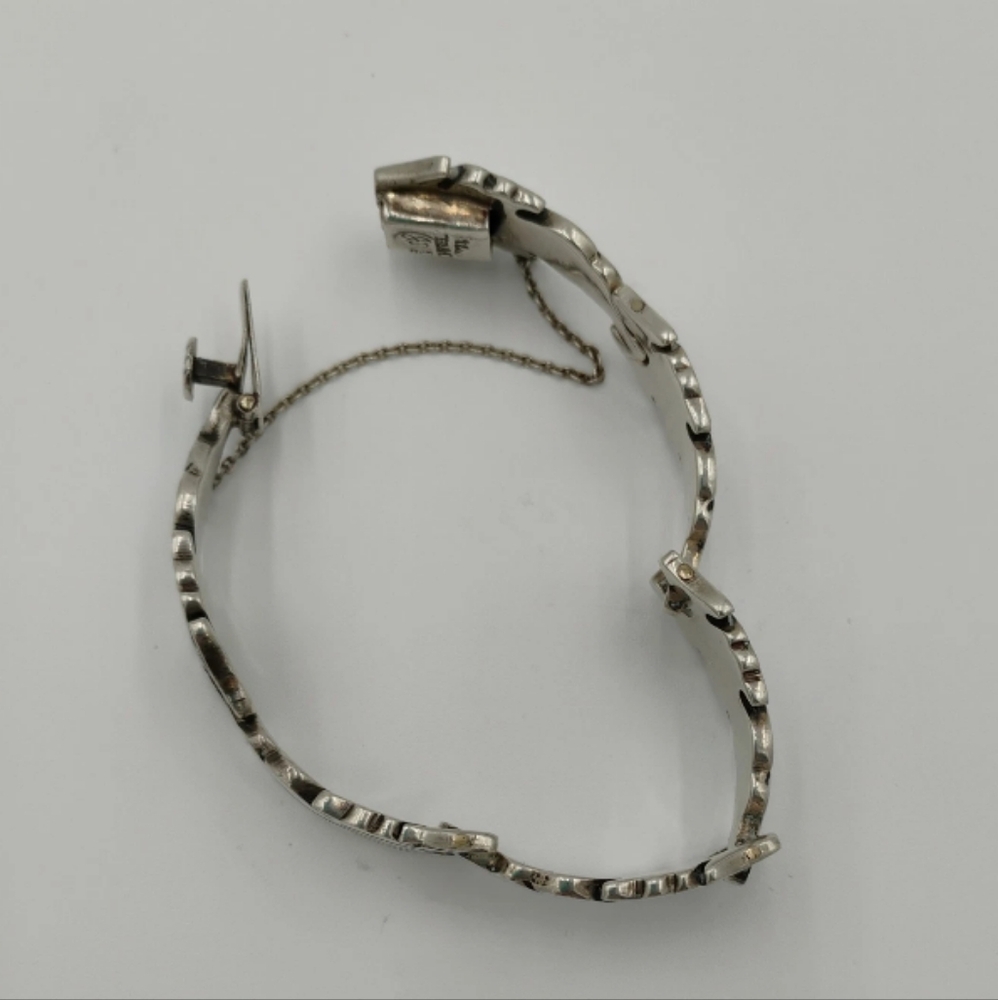 STERLING SILVER 925 BRACELET ARTIST SIGNED J.S. - Picture 3 of 4